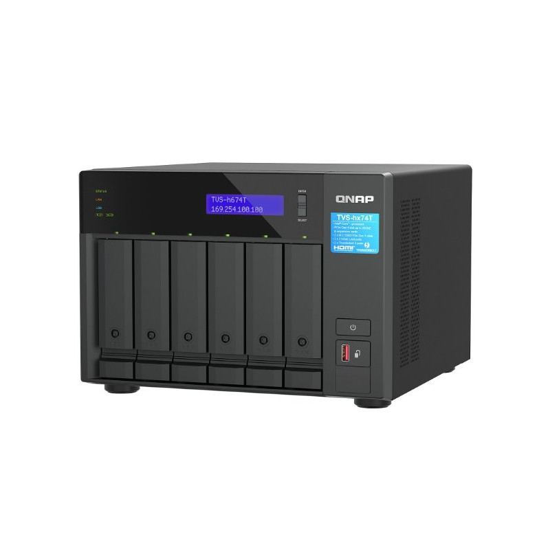 QNAP TVS-h674T-i5-32G (6core, ZFS, 32GB RAM, 6x SATA, 2x M.2 NVMe, 2x 2,5GbE, 2x Thunderbolt 4)