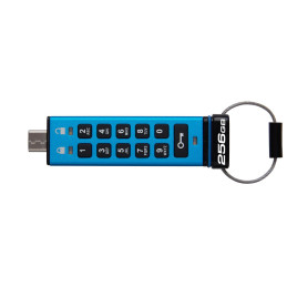 Kingston flash disk 256GB IronKey Keypad 200, FIPS 140-3 Lvl 3 (Pending) AES-256 Encrypted