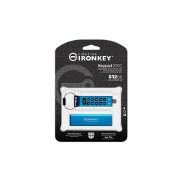 Kingston flash disk 512GB USB-C IronKey Keypad 200C, FIPS 140-3 Lvl 3 (Pending) AES-256