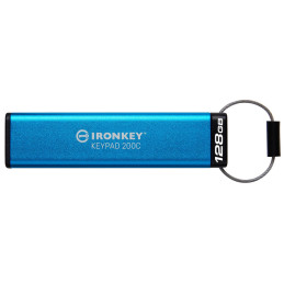 Kingston flash disk 128GB USB-C IronKey Keypad 200C, FIPS 140-3 Lvl 3 (Pending) AES-256