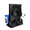 CANYON multifunkční chladící stojan pro PS5, nabíjení 2 PS5 ovladačů, RGB podsvícení, černý