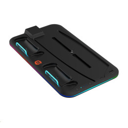 CANYON multifunkční chladící stojan pro PS5, nabíjení 2 PS5 ovladačů, RGB podsvícení, černý