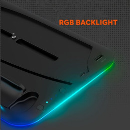 CANYON multifunkční chladící stojan pro PS5, nabíjení 2 PS5 ovladačů, RGB podsvícení, černý