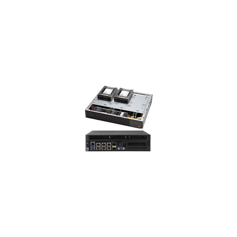 SUPERMICRO Micro 1U mini ITX chassis 2x 2,5" int. HDD, bez zdroje