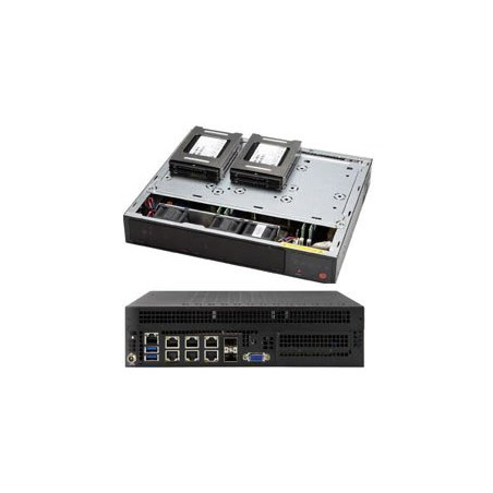 SUPERMICRO Micro 1U mini ITX chassis 2x 2,5" int. HDD, bez zdroje