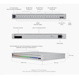 Ubiquiti Switch L3 UniFi Professional USW-Pro-Max-24-PoE, 24-Port PoE (8/16x 2.5/1) GbE, 2x 10Gb SFP+, PoE budget 400W