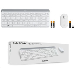 Logitech Slim Wireless Keyboard and Mouse Combo MK470 - OFFWHITE - CZE-SKY INT'L - INTNL