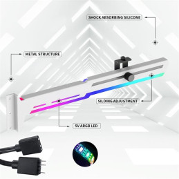1stCOOL GPU Holder ARGB - držiak VGA kovový nastaviteľný biely