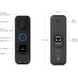 Ubiquiti Video zvonek UniFi Protect UVC-G4 Doorbell Pro PoE Kit, Duální kamera, 5Mpx s Infra + 8Ppx + PoE zvonek