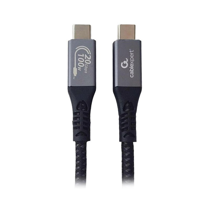 Gembird kábel USB-C (M) na USB-C (M), prémiový, USB 3.2 Gen, 100W, 20 GBps, 1.5 m, čierny