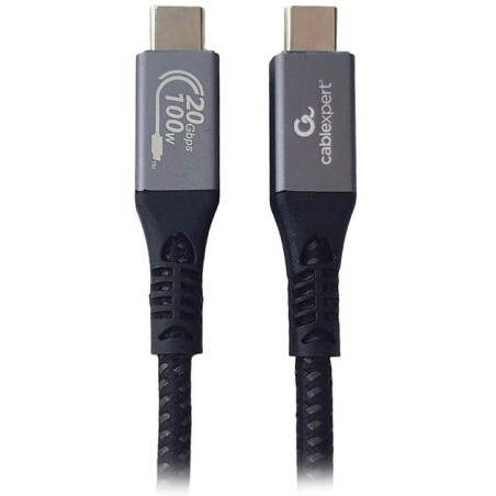 Gembird kábel USB-C (M) na USB-C (M), prémiový, USB 3.2 Gen, 100W, 20 GBps, 1.5 m, čierny