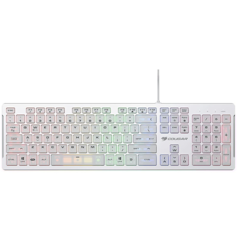 COUGAR herní klávesnice VANTAR S RGB White, Ultra Slim Thickness, Anti-Ghosting