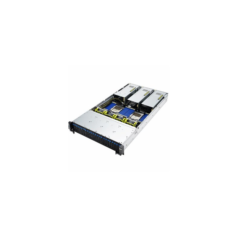 ASUS 2U server 2x SP5, 24x DDR5 ECC R, 24x 2,5NVMe/8xSATA/SAS, 2x 10Gb LAN, 2x 2600Wt, IPMI GPU