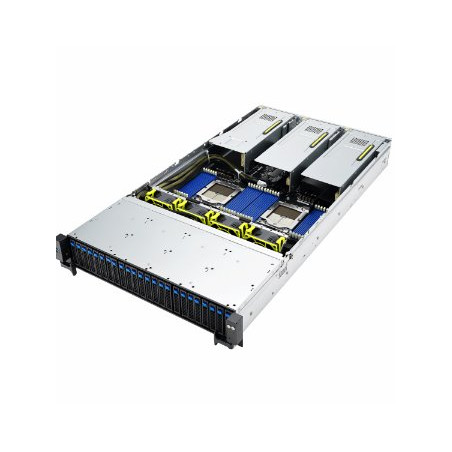 ASUS 2U server 2x SP5, 24x DDR5 ECC R, 24x 2,5NVMe/8xSATA/SAS, 2x 10Gb LAN, 2x 2600Wt, IPMI GPU