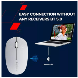 CANYON myš optická bezdrátová MW-4, 1200 dpi,3 tl., Bluetooth, AA baterie, bílá
