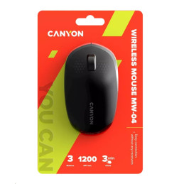 CANYON myš optická bezdrátová MW-4, 1200 dpi,3 tl., Bluetooth, AA baterie, černá