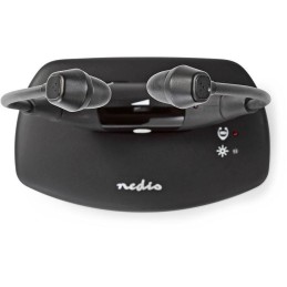 NEDIS bezdrátová TV sluchátka/ RF/ do uší/ výdrž 4,5 hodin/ rozsah 35 m/ digitální zvuk/ vyvážení zvuku/ černé