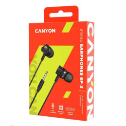 CANYON stereo sluchátka SEP-3, špunty do uší, černo - tmavě šedá