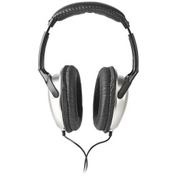 NEDIS kabelová sluchátka/ na uši/ ovládání hlasitosti/ kabel 2,70 m/ černo-stříbrné
