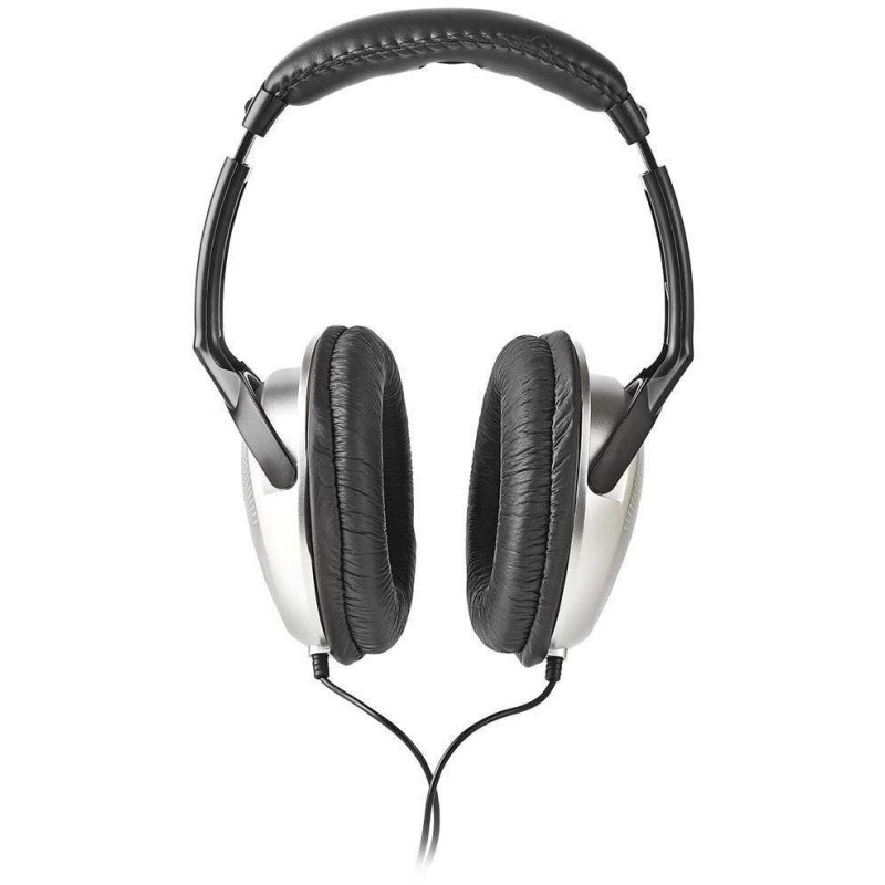 NEDIS kabelová sluchátka/ na uši/ ovládání hlasitosti/ kabel 2,70 m/ černo-stříbrné
