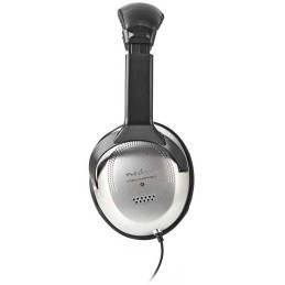 NEDIS kabelová sluchátka/ na uši/ ovládání hlasitosti/ kabel 2,70 m/ černo-stříbrné