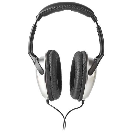 NEDIS kabelová sluchátka/ na uši/ ovládání hlasitosti/ kabel 6 m/ černo-stříbrné