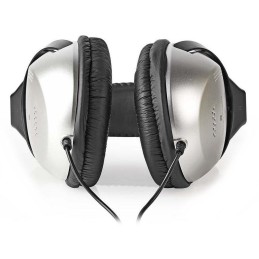 NEDIS kabelová sluchátka/ na uši/ ovládání hlasitosti/ kabel 6 m/ černo-stříbrné