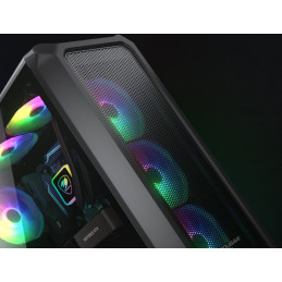 COUGAR PC skříň ARCHON 2 Mesh RGB Black Mid Tower Mesh Front Panel 3 x ARGB Fans 3mm TG Left Panel