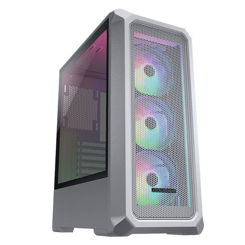 COUGAR PC skříň ARCHON 2 Mesh RGB White Mid Tower Mesh Front Panel 3 x ARGB Fans 3mm TG Left Panel