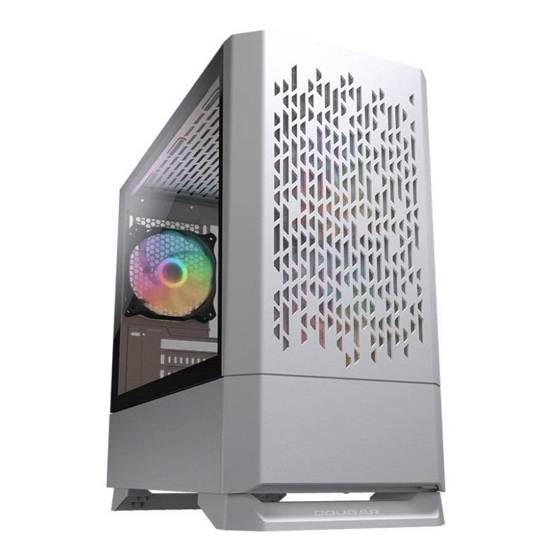 COUGAR PC skříň MG140 Air RGB White Mini Tower Air Vents Front Panel 3 x ARGB Fans 4mm TG Left Panel