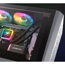 COUGAR PC skříň MG140 Air RGB White Mini Tower Air Vents Front Panel 3 x ARGB Fans 4mm TG Left Panel