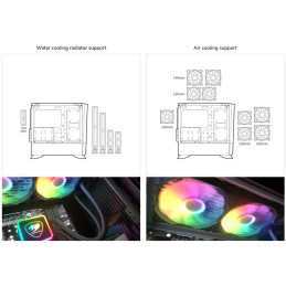COUGAR PC skříň MG140 Air RGB White Mini Tower Air Vents Front Panel 3 x ARGB Fans 4mm TG Left Panel