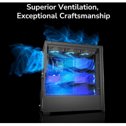 COUGAR PC skříň DUOFACE Pro RGB Black Mid Tower TG & Airflow Front Panel 4 x ARGB Fans TG Left Panel