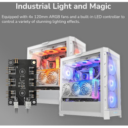 COUGAR PC skříň DUOFACE Pro RGB Black Mid Tower TG & Airflow Front Panel 4 x ARGB Fans TG Left Panel