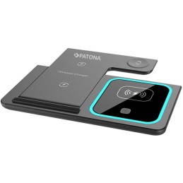 PATONA bezdrátová nabíječka 3v1, pro Iphone, Apple Watch a sluchátka Airpods, vstup 9V/2A, 5V/3A