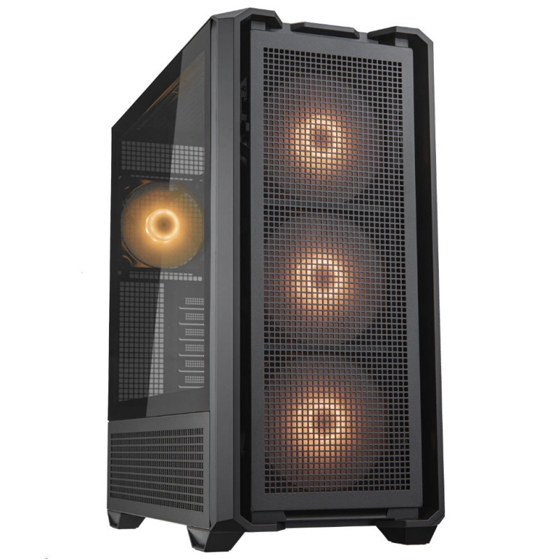 COUGAR PC skříň MX600 Black Full Tower Mesh Front Panel 3 x 140mm + 1 x 120mm Fans TG Left Panel