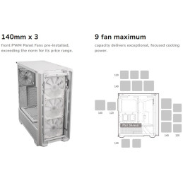 COUGAR PC skříň MX600 Black Full Tower Mesh Front Panel 3 x 140mm + 1 x 120mm Fans TG Left Panel
