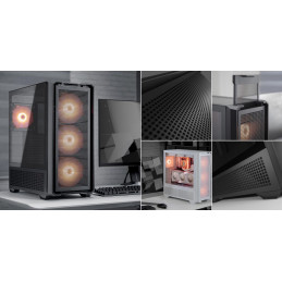 COUGAR PC skříň MX600 Black Full Tower Mesh Front Panel 3 x 140mm + 1 x 120mm Fans TG Left Panel