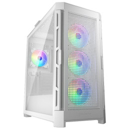 COUGAR PC skříň DUOFACE Pro RGB White Mid Tower TG & Airflow Front Panel 4 x ARGB Fans TG Left Panel