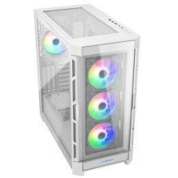 COUGAR PC skříň DUOFACE Pro RGB White Mid Tower TG & Airflow Front Panel 4 x ARGB Fans TG Left Panel