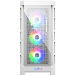 COUGAR PC skříň DUOFACE Pro RGB White Mid Tower TG & Airflow Front Panel 4 x ARGB Fans TG Left Panel