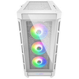 COUGAR PC skříň DUOFACE Pro RGB White Mid Tower TG & Airflow Front Panel 4 x ARGB Fans TG Left Panel