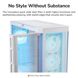 COUGAR PC skříň DUOFACE Pro RGB White Mid Tower TG & Airflow Front Panel 4 x ARGB Fans TG Left Panel