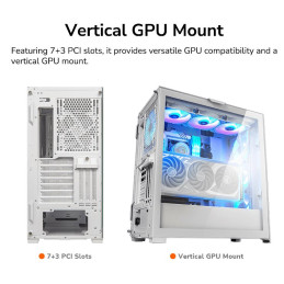 COUGAR PC skříň DUOFACE Pro RGB White Mid Tower TG & Airflow Front Panel 4 x ARGB Fans TG Left Panel