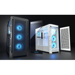 COUGAR PC skříň DUOFACE Pro RGB White Mid Tower TG & Airflow Front Panel 4 x ARGB Fans TG Left Panel