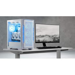 COUGAR PC skříň UNIFACE Black Mid Tower Mesh Front Panel 2 x ARGB Fans TG Left Panel
