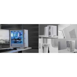 COUGAR PC skříň UNIFACE Black Mid Tower Mesh Front Panel 2 x ARGB Fans TG Left Panel