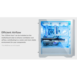 COUGAR PC skříň UNIFACE White Mid Tower Mesh Front Panel 2 x ARGB Fans TG Left Panel