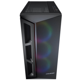 COUGAR PC skříň DARK BLADER X5 Black Mid Tower Plastic with Mesh Front Panel 1 x ARGB Fan 4mm TG Left Panel