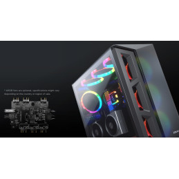 COUGAR PC skříň DARK BLADER X5 Black Mid Tower Plastic with Mesh Front Panel 1 x ARGB Fan 4mm TG Left Panel